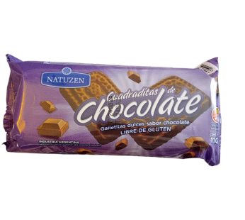 NATUZEN GALLETAS CUADRADAS CHOCO SIN TACC X 110GR